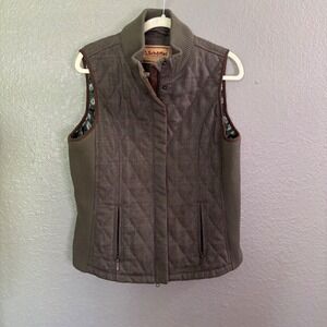 Schoffel British Tweed Quilted Vest Brown Wool Gilet Womens 14 UK 10 US